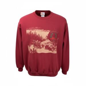 Vintage Hanes Heavyweight Sweatshirt XL Red Indiana Graphic Crewneck USA